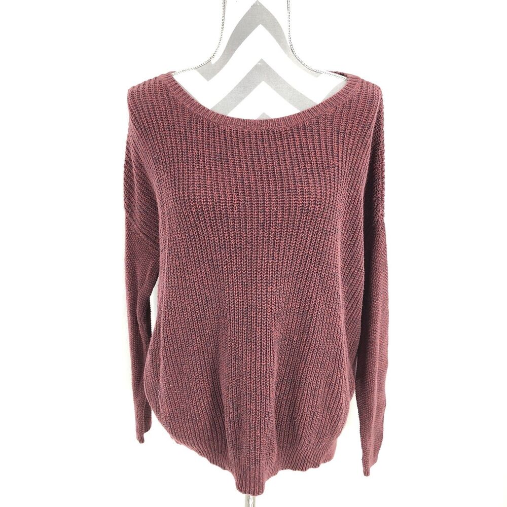 Anthropologie Pins And Needles Maroon Red Oversized Sweater Top XS ZZZ2